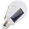 Jeffergarden Lampadina LED Solare, Alta luminosità con 3 Pannelli Solari, Luce di Emergenza per Campeggio all'aperto, Attacco a Vite E27, Batteria Al Litio a Ricarica Rapida (12W)