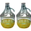 Firmadigaranzia srl 2 Dame in Vetro duro da 5 l con Chiusura a Gancio e Cestino in plastica - Damigiana 5 L italiana con Tappo ermetico a Leva