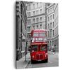 ARTTOR Moderno Quadro su Tela 50x70 cm Verticale Bianco e Nero Vintage - 2153 | Autobus Inghilterra Londra Quadro Decorativo Piccolo Soggiorno Camera da Letto Decorazione da Parete Arte da Parete ARTTOR