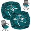 JNYUTEEN 2 Pezzi Housse de Chaise de Bureau, Coprisedia Verde Petrolio 36-48 cm e Protège Siege Bureau, Housse Élastique Universelle per Sedie da Ufficio Sala da Pranzo e Sgabelli