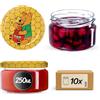 KADAX Set di 10 vasetti per marmellata in vetro 250ml Ø82 - tappo a vite ermetico, per marmellate, miele, confetture e bomboniere