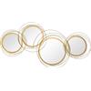 HOMCOM Decorazione Murale 3D in Metallo Wall Art a Cerchi 107x56cm Oro | Con Specchi