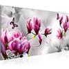 Runa Art Quadri Moderni Fiori Magnolia Tela Non Tessuta Soggiorno Corridoio La Farfalla Grigio Rosa 036912a