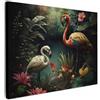 MuchoWow© Quadri Grandi Dimensioni Quadretti Da Parete Quadro Moderno | 70x50 cm - Camera Da Letto Stampa Foto Su Tela Soggiorno Con CorniceFenicottero - Fiori - Giungla - Uccelli - Natura