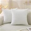 Ystyle Federe Cuscini Divano 45x45 2 Pezzi, Copricuscini Divano a Rombi Color Block, Copricuscino Cerniera Invisibile, Moderna Copricuscini Decorativo, per Soggiorno Camera Letto, Beige