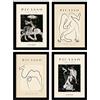Nacnic Set di 4 illustrazioni di Picasso. Collezione Noir Tristezza. Illustrazioni in stile Galleria d'arte. Decorazione d'interni. A4 senza cornice.