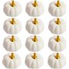 POPOYU 12 Pezzi Zucca Bianca Kit di Decorazione Autunnale, Set di Zucche Artificiali, Mini Zucca Artificiale per la Raccolta di Halloween e Ringraziamento