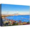 canvashop Quadro Golfo Di Napoli 100x70 cm Vesuvio di giorno | Quadri Moderni, Soggiorno, Stampa Su Tela Canvas, Città Italia