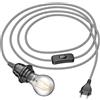 ledscom.de Cavo LEKA con spina, interruttore, 3 m, nero/bianco, incl. lampada E27, classe di efficienza energetica A (bianco caldo, 4W, 848lm)