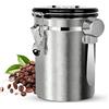 BUCOMTU 1.8L Contenitori per Caffè Ermetici, Barattolo per Caffè Ermetico in Acciaio Inox con Cucchiaio Incluso, Barattolo Sigillante Multifunzionale per Conservare Chicchi Di Caffè, Spezie, tè e Noci