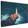 MuchoWow© Stampa Foto Quadro Moderno Quadri Moderni Soggiorno Con Cornice | 90x60 cm - Stampe Da Parete Camera Da Letto Matrimoniale Decorazione Canvas Faro - Roccia - Mare - Onde