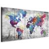 murando - Quadri Moderni per Soggiorno, Mappamondo, 200x80 cm | Chiodi Inclusi, 5 Pezzi, Quadro Moderno, Pannelli Decorativi per Pareti, Decorazione da Parete, Resistenti Allo Sbiadimento