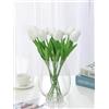 Generic Fiori Artificiali Tulipani in Vaso PE, Bouquet di Fiori Finti per Matrimonio, Decorazione da Giardino, Decorazione da Esterno, Bouquet per Casa e Giardino, Piante Decorative (Bianco)