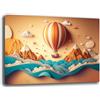 Printerland Quadri Cameretta Neonato MONGOLFIERA COLORATA Quadro moderno di tela da Parete XXL grande Stampa su tela canvas Camera da letto Decorazione Murale muro Arredo Cucina (70x100 cm, 2)