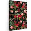 MuchoWow© Stampa su Tela Quadri da Salotto Moderni Soggiorno Canvas per | 60x90 cm - bagno Foto Decorazioni Parete con Fiori - Vintage - Rose