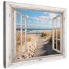 MuchoWow© Stampa Su Tela Decorazioni Pareti Canvas Grandi Dimensioni Quadri | 40x30 cm - Con Cornice Moderni Quadro Soggiorno Foto Camera Da LettoFinestra - Mare - Nature - Spiaggia