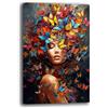 Printerland Quadro Moderno Verticale Farfalle Giallo Rosso Blu Quadri moderni soggiorno da Parete XXL grande Stampa su tela Canvas Decorazione Murale muro Arredo Camera da letto Cucina (7, 30x40 cm)