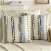Ystyle Chenille Federe Cuscini Divano 50x50 2 Pezzi, Federa Cuscino Decorativa a Strisce con Texture Trapuntata Soffice, Boho Copricuscino Divano per Divano Soggiorno Camera, Blu Navy