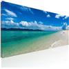 CheQuadro! Quadro grande mare per soggiorno, quadro paesaggio moderno XXL Spiaggia deserta con Mare Turchese e Cielo Blu stampa su tela, intelaiato pronto da appendere seal11-120x50 cm