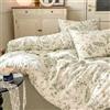 Wotcsil Set Copripiumino Matrimoniale Fiori Cotone Verde Copripiumino Floreale 240x220 cm 3 Pezzi in Cotone con Motivo di Fiori Foglie e 2 Federe 50x75cm, Foresta Verde