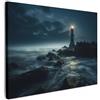 MuchoWow© Quadri Camera Da Letto Stampe Da Parete Quadro Su Tela Moderni | 40x30 cm - Decorazioni Murali Foto Quadretti Cucina Ingresso CasaFaro - Mare - Nebbia - Rocce - Stile Marino - Natura