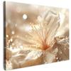 MuchoWow© Stampa Su Tela Decorazioni Pareti Canvas Grandi Dimensioni Quadri | 40x30 cm - Con Cornice Moderni Quadro Soggiorno Foto Camera Da Letto Muro Fiore - Bianco - Glitter - Oro - Moderno