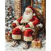 Hdfvlfdsa Kit Punto Croce Prestampato Babbo Natale 40X50Cm Set Schemi Punto Croce Kit Da Ricamare Prestampato Per Principianti, Disegni Quadro Quadri A Mezzo Punto Croce Da Ricamare Kit Completo Prest
