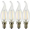 SUNSEED 4x Lampadina E14 Filamento LED 3W Colpo di Vento 350 Lumen Luce Calda 2700K, 32W Equivalente
