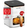 Turmix Friggitrice ad Aria Bianca 3,5L con Finestra Trasparente 1350W | Display touch e finestra per controllare senza aprire; 10 programmi e formato compatto da 3,5 L per piccole cucine.