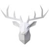 XYQXYQ Testa di Cervo Geometrica Scultura da Parete Moderna - Statua 3D da Appendere, Decorazione in Resina per Soggiorno e Galleria - Regalo (Bianco)