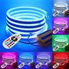 XUNATA 10m Luce al Neon Flessibile Striscia LED RGB 220V con Telecomando 24 tasti, Kit Luce 5050 Trasformatore Impermeabile 1500W
