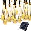 KINGCOO Luce Stringa Solare Esterna, Impermeabile 20ft 30LEDs Fata Waterdrop Catene Luminose Decorative Ambiance Illuminazione per Natale Giardino Terrazza (Bianco caldo)