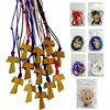 Regalami.shop Tau in olivo, set da 20 pezzi, Croce di San Francesco d' Assisi, Prodotti in Umbria, cordoncini colorati (20, colorato)