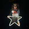 DEKADRON Insegna al neon a forma di stella di Natale, decorazione da parete a LED in metallo per decorazioni natalizie, casa moderna e decorazione da parete festiva (con telecomando)