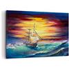 ARTTOR Stampe da Parete Moderne 100x70 cm Quadro su Tela Paesaggi Marino - 3460 | Mare Onda Barca Quadro Decorativo Grande 1 pezzo Soggiorno Camera da Letto Arte da Parete Decorazione da Parete ARTTOR
