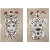 DIAMOND HOME Dipinto a Mano Acrilico su Tela Struttura in legno | Quadro Materico Rettangolare con Dettagli in Rilievo | Set da 2 Dipinti (35 x 50 CM) Made in Italy SET TESTE DI MORO RED