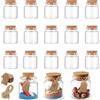 WLHFDC 15 mini boccette di vetro da 50 ml con tappo in sughero, piccole bottiglie di vetro con tappo in sughero, per decorazioni di matrimoni e feste