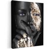 MuchoWow© Stampe Su Tela Quadro Soggiorno Quadri Camera Da Letto Moderni | 30x40 cm - Accessori Salotto Poster Da Parete Con Cornice Decorazione Muro Bagno AstrattiDonna - Oro - Nero