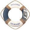 Fangoo 30cm Salvagente Nautico Decorazione da appeso parete Tema spiaggia Blu Bianco Porta di casa appeso stile mediterraneo artigianato in schiuma decorazione per caffetteria