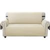 Ystyle Copridivano 3 Posto Con Braccioli, Universale Natalizio Copri Divano Antigraffio Per Gatto, Copripoltrona Antiscivolo, Salvadivano Antimacchia, Copridivani Mobili Protector, Beige