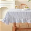 meioro Tovaglie Rettangolare Strisce Kitchen Tela da Tavolo, Blu, 90x90cm | Lavabile Tovaglie da Tavolo, Mollettone Tavolo Senza Rughe, Gingham Ferma Tovaglia da Esterno Per Cucina Domestica Feste