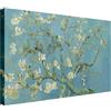 Wallazz Quadri Moderni Soggiorno Riproduzione Quadri famosi su tela - 100% Made in Italy - Van Gogh Ramo Di Mandorlo Fiorito - Quadro Camera da Letto - Qualità Artigianale - 50x70cm