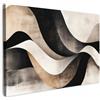 MuchoWow© Quadro Moderno Soggiorno Decorazioni Da Parete Quadri Su Tela Da | 30x20 cm - Salotto Grandi Foto Con Cornice Stampe Su Tela Camera Da Letto Astratto - Onde - Nero - Invecchiato