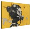 MuchoWow© Stampe su Tela Foto Quadri Moderni Camera da Letto Canvas Quadro | 60x40 cm - Salotto Decorazione Parete Vintage - Street art - Ragazza - Maschera - Giallo - Banksy