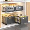 Garvee 2 Pezzi Cassetto Estraibile per Cucina, Cassetto Telescopico Nero | 24.5 x 37.5 x 19/24.5 x 37.5 x 10 cm cassetto scorrevole in acciaio al carbonio a rete - installazione senza fori heavy duty