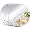 TLDBATICE 4 Specchio Rotondo 20 cm, Specchio Acrilico Autoadesivo da Parete | Specchio da tavolo con Retro autoadesivo, specchio decorativo per parete, soggiorno, camera, bagno, centrotavola, matrimonio