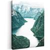 MuchoWow© Stampa Foto Quadro Moderno Quadri Moderni Soggiorno Con Cornice | 60x80 cm - Stampe Da Parete Camera Da Letto Matrimoniale Decorazione Canvas Natura - Verde - Fiume - Montagne