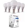 V-TAC VT-236 - Lampadina LED E14, forma a goccia, 5,5 W (sostituisce 40 W), colore bianco, confezione da 5