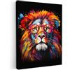 MuchoWow© Stampa Foto Quadro Moderno Quadri Moderni Soggiorno Con Cornice | 60x80 cm - Stampe Da Parete Camera Da Letto Matrimoniale Decorazione CanvasGraffiti - Leone - Street art - Animali