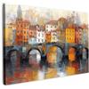 MuchoWow© Stampe Su Tela Quadro Soggiorno Quadri Camera Da Letto Moderni | 60x40 cm - Accessori Salotto Poster Da Parete Con Cornice Decorazione MuroFossato - Arte - Architettura - Marrone
